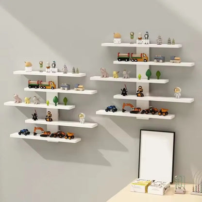 5-Tier Adjustable Wall-Mounted Display Shelf for Action Figures, Small Building Blocks & Collectibles - Modern Home Decor Storag by Smarsty