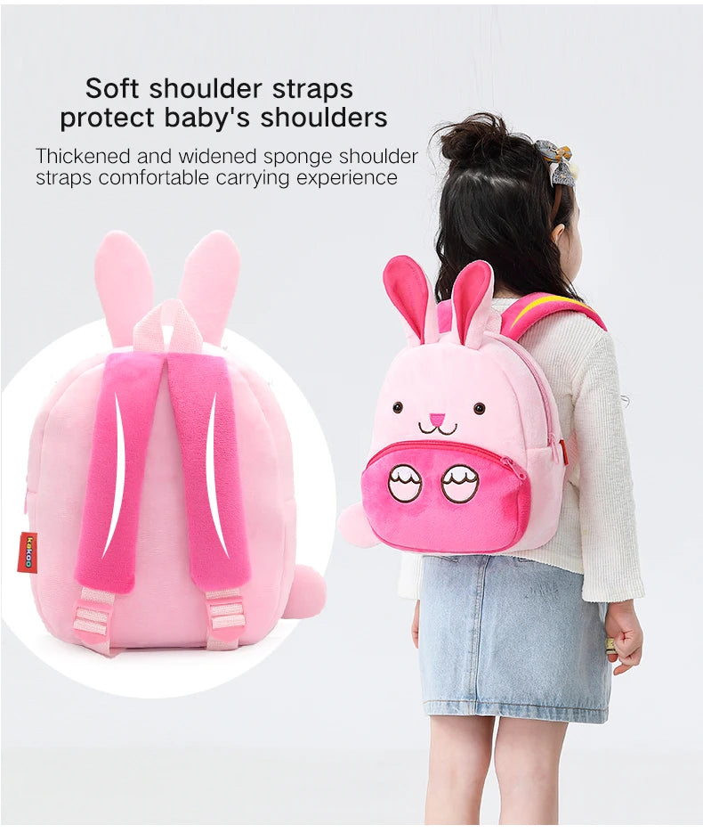 Soft Plush Kids Backpack With Cartoon Animal Design - Smarsty