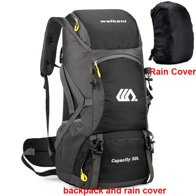 50L Travel Backpack Camping Men Large Hiking Bag Tourist Rucksack Waterproof Outdoor Sports Climbing Mountaineering Bag Luggage by Smarsty