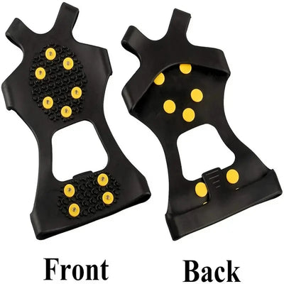 2pcs 10 Steel Studs Crampons Snow Grips Cleats for Ice and Snow Anti-Slip Rubber Traction Cleats Hiking Walking Climbing Jogging - Smarsty