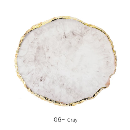 Round Resin Agate Stone Nail Art Palette for Easy Mixing - Smarsty