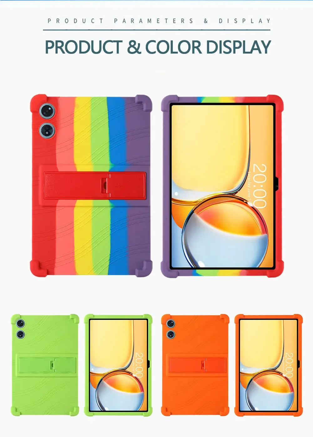 For Teclast P50 AI Tablet 11" Android 15 Case Shockproof Cover Soft Silicon Stand Protective Shell