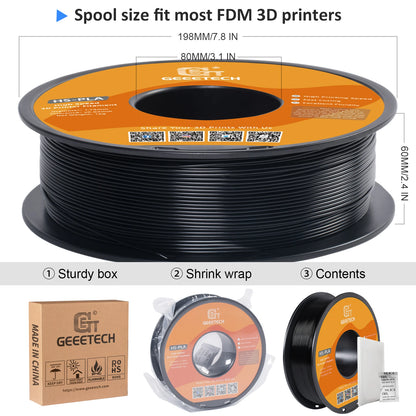 GEEETECH High-Speed PLA Filament 1.75mm 1kg 1 spool, Fast Curing, Better Liquidity, HS-PLA High-Speed 3D Printing Filament