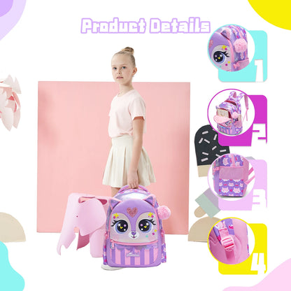 Girls School Backpack Set With Lunch Box And Pencil Case - Smarsty