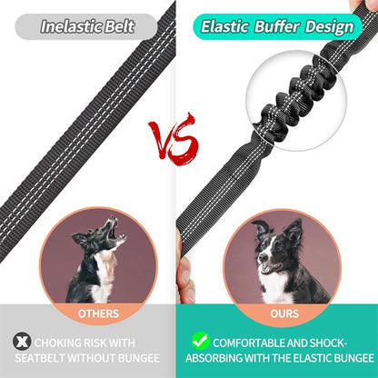 Adjustable Dog Car Seat Belt Harness with Reflective Cushioning - Smarsty