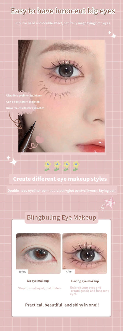 Double Head Eyeliner Pen with Fine Tip Waterproof - Smarsty