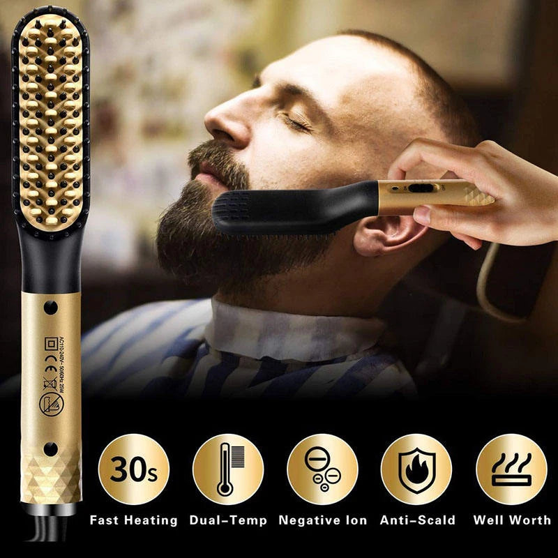 Electric Hot Comb Straightener for Quick Beard Styling - Smarsty
