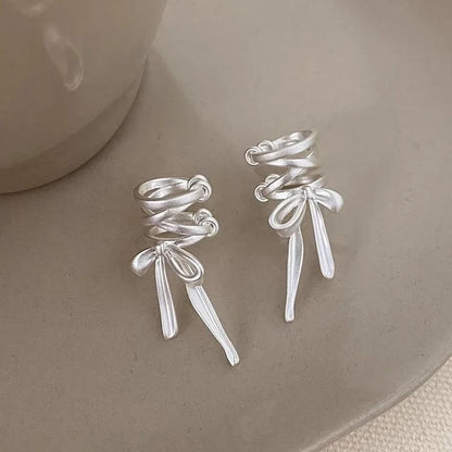 Y2K Bow-Knot Ear Clips for Trendy Korean Fashion Jewelry - Smarsty