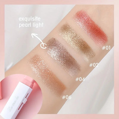 2 In 1 Waterproof Highlighter Eyeshadow Stick with Glitter - Smarsty