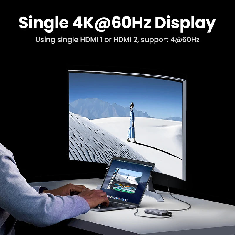 USB C Hub 4K HDMI DockingStation With 100W PowerDelivery