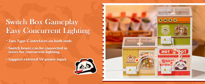 Rolife Panda Hot Pot DIY Modern Miniature Assembly Model Kit Tiny Accessories Themed Diorama For Stress Relief Kids Adults