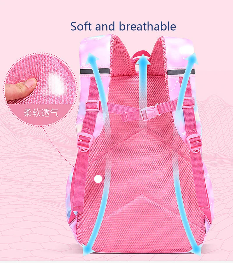 Pink Kids Backpack Waterproof Kawaii School Bag For Girls - Smarsty
