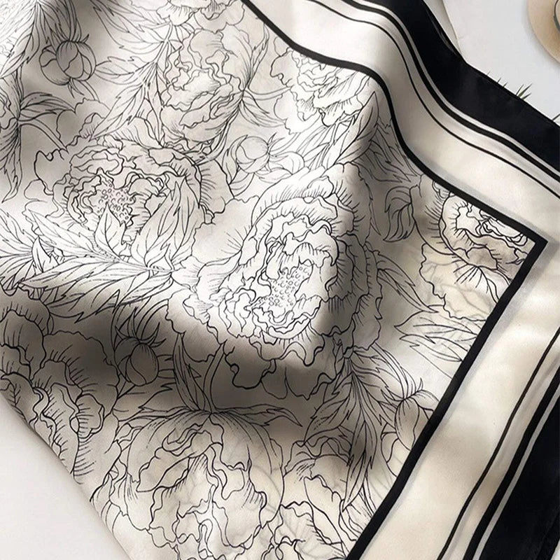 Luxury Silk Scarf Women Satin Shawl Sun Protection Wrap - Smarsty