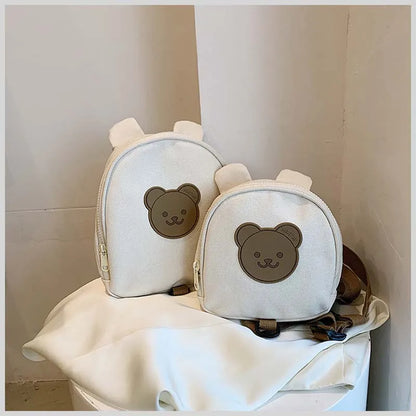 Canvas Baby Backpack Anti Lost Kids School Bag Bear Travel - Smarsty