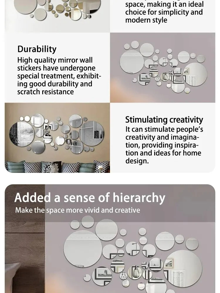 3D Acrylic Mirror Wall Stickers for Stunning Room Decor - Smarsty