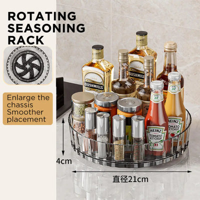 Rotating Tray Spice Rack Pantry Cabinet Turntable With Base Storage Bin Kitchen Organizer For Seasoning Cosmetic Storage Box by Smarsty