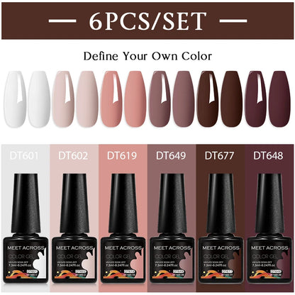 Nude Brown Gel Nail Polish Set for Long Lasting Manicure - Smarsty