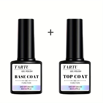 1pc/2pcs/3pcs/4pcs 8Ml Functional Gel Nail Art Set with Base Coat and Diamond Top Coat, Matte Top, Soak Off Gel Nail Polish