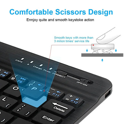 Bluetooth Keyboard for iPad 10th Generation iPad Pro 13 12 11 10 9 8 7 Inch iPad Air 13 11th iPad Mini Samsung Xiaomi Tablets - Smarsty