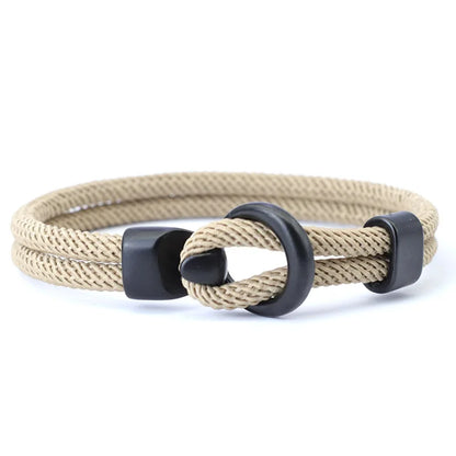 Men's Double Layer Paracord Survival Rope Bracelet Outdoor - Smarsty