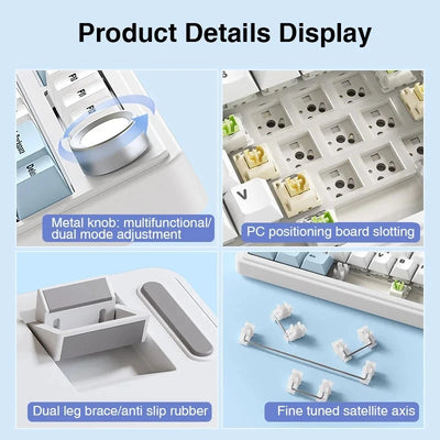 Wireless Mechanical Keyboard 75 Layout RGB Gasket Structure - Smarsty