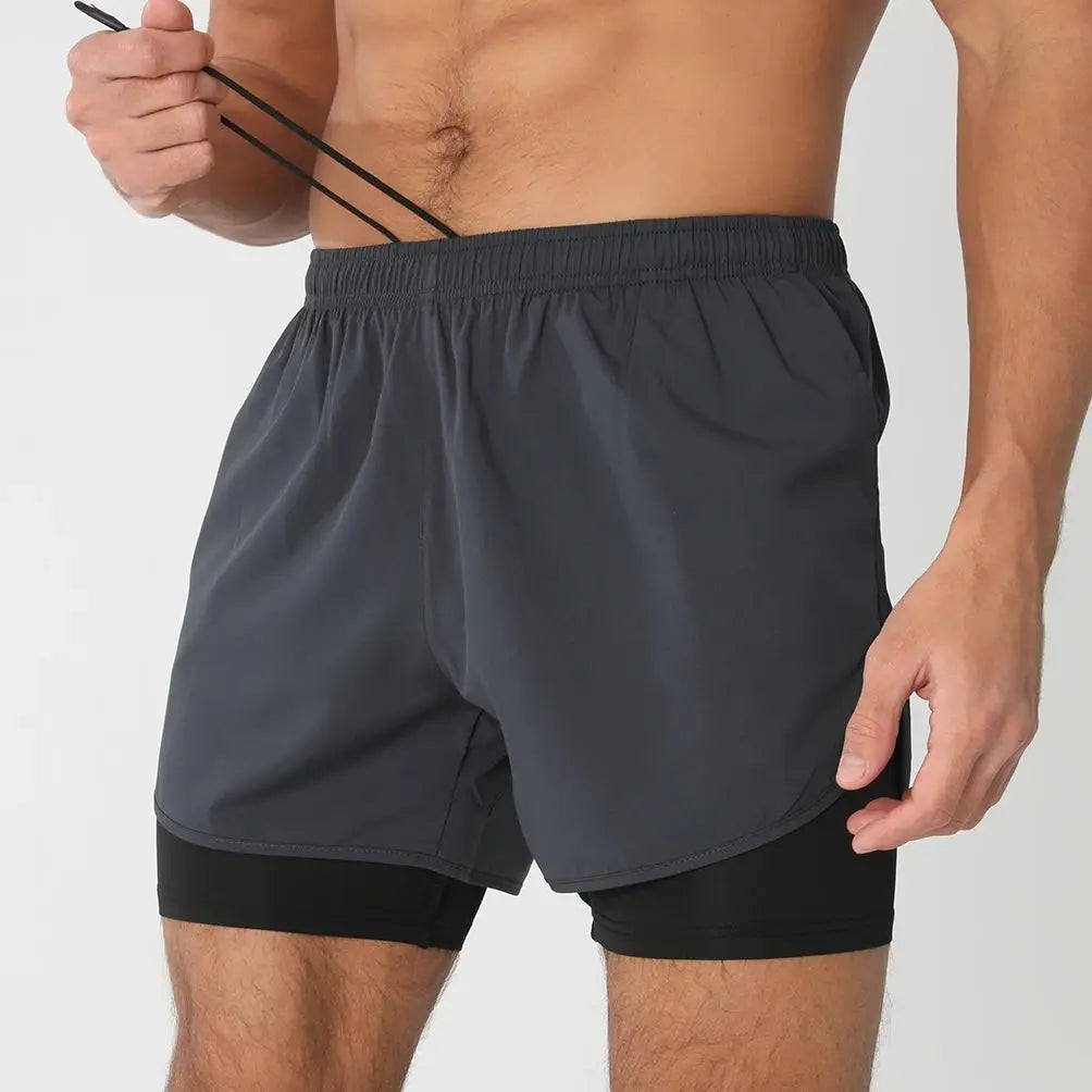 Gym Shorts Men Running Shorts with Liner Pockets Towel Loop Quick Dry Lightweight Workout Men's Breathable Athletic Sport Shorts - Smarsty