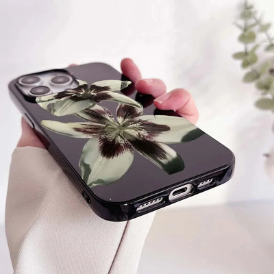 Orchid Print Shockproof Phone Case for iPhone 7 to 16 - Smarsty