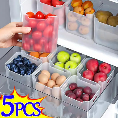 1/5PCS Refrigerator Storage Boxes Food Fresh Organizer Cold Storage Crisper Fruit Spice Food Container Boxes Home Kitchen Boxes by Smarsty