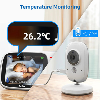 TakTark 3.2 Inch Wireless Video Baby Monitor Auto Night Vision Two-Way Intercom Temperature Monitoring Surveillance Camera Nanny by Smarsty