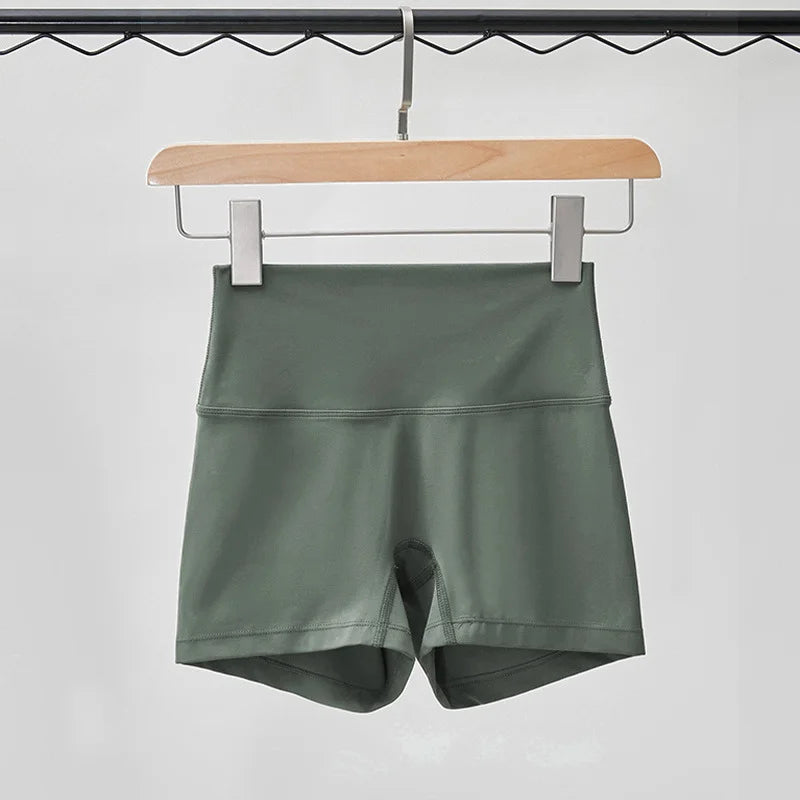 GymHUB Hip lifting fitness yoga shorts three-quarter pants female high-waisted peach nude running sports quick-drying anti - Smarsty