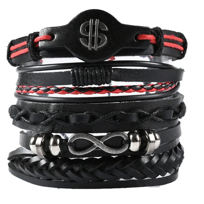 Viking Leather Bracelet For Men Adjustable Skull Design - Smarsty