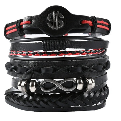 Viking Leather Bracelet For Men Adjustable Skull Design - Smarsty
