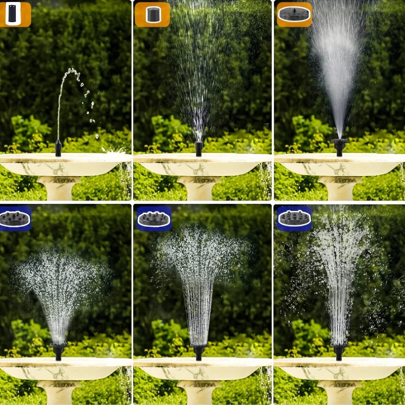 Solar Fountain Pump with Six Nozzles for Garden Decor - Smarsty