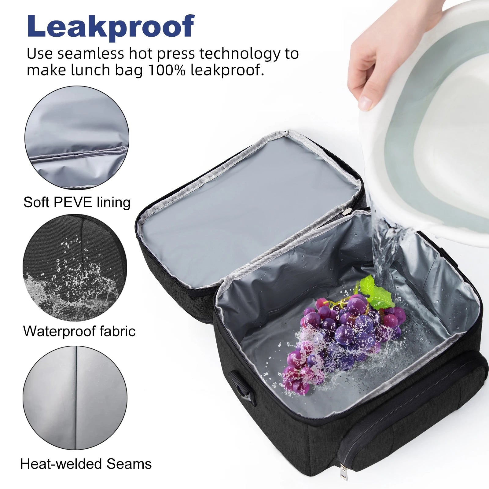 Insulated Lunch Bag With Adjustable Strap And Waterproof - Smarsty