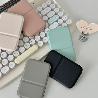Portable Foldable Makeup Mirror with PU Leather Case - Smarsty