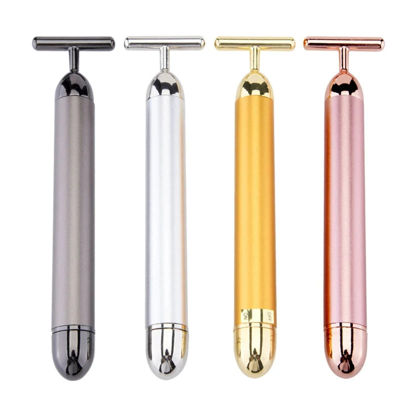 24K Gold Electric Face Roller for Youthful Skin - Smarsty