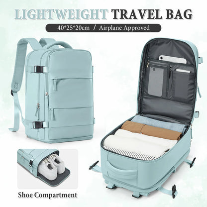 Women Men Hand Luggage Backpack Business College Laptop Travel Backpack Waterproof Carry on mochila viaje cabina avion 40x20x25 - Smarsty