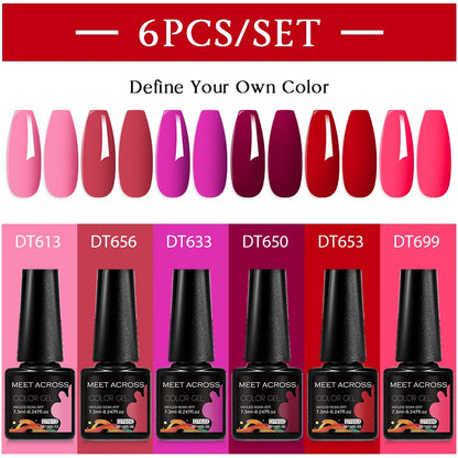 Sparkly Red Pink Gel Nail Polish Set for Stunning Nail Art - Smarsty