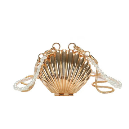 Pearl Mini Crossbody Bag Gold Shell Shoulder Purse Luxe - Smarsty