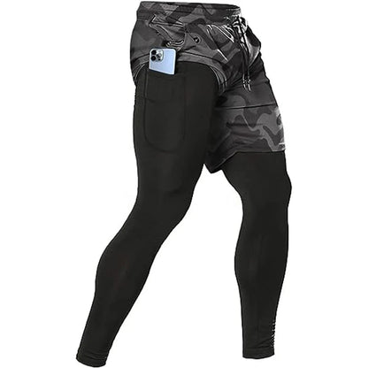 Men's Sport Pants 2 in1 Training Athletic Tracksuits Sportswear Workout Male Jogging Trousers Gym Fitness Running Pants Men - Smarsty
