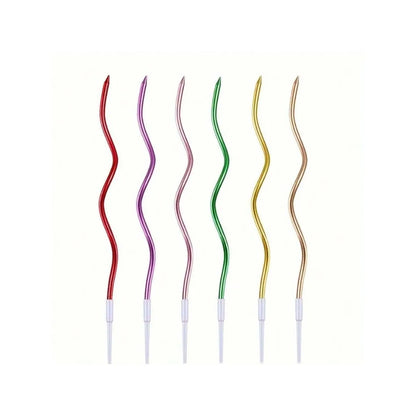 6/12/48pcs/1case Birthday Candles Spiral Cake Candles  Long Thin Cake Candles For Wedding Party And Cake Decoration - Smarsty
