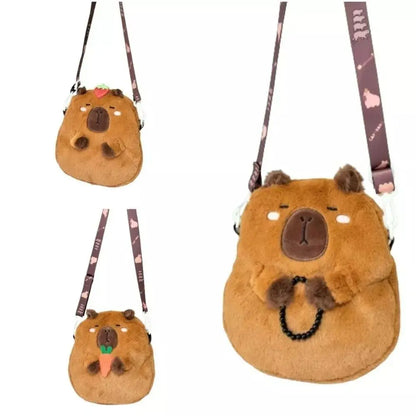 Capybara Plush Cartoon Shoulder Bag Large Capacity Unisex - Smarsty