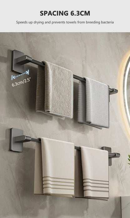 Non Perforated Suction Cup Towel Rack for Bathroom Storage - Smarsty