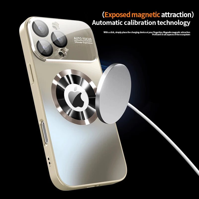 New Titanium Metallic Color Matte Case for iPhone 17 16 15 14 Plus 13 12 Pro Max Magnetic Case for Magsafe Lens Protection Case