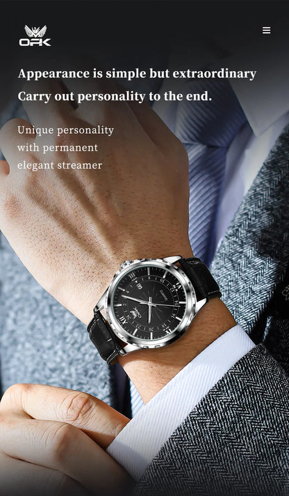OPK Steel Belt Dual Calendar Men's Quartz Watch - Smarsty