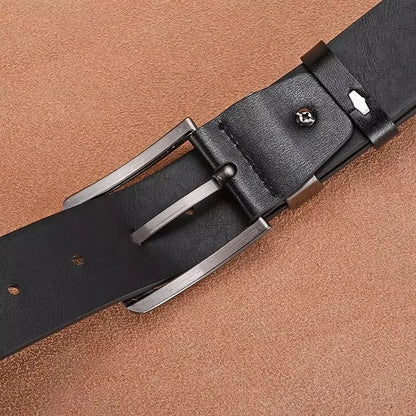 Genuine Leather Men's Casual Belt High Quality Buckle - Smarsty