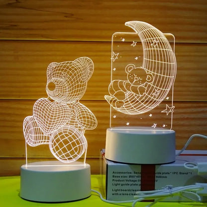 Creative LED Acrylic Night Light for Bedroom Decor - Smarsty