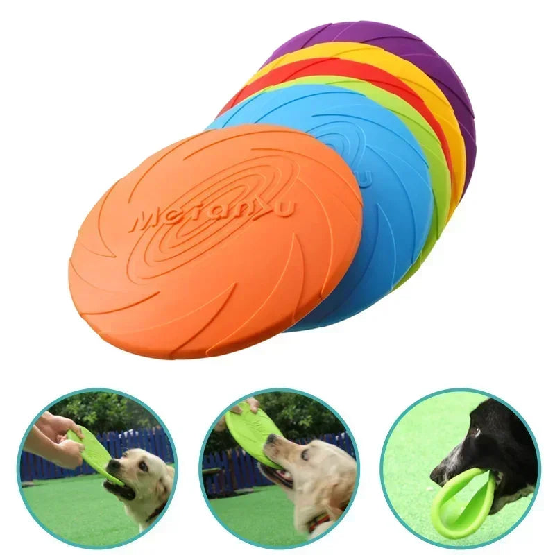 Multicolor Silicone Dog Frisbee Toy for Interactive Fun - Smarsty