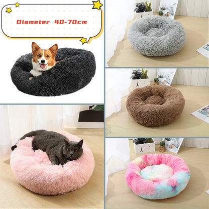 Super Soft Cat Bed Plush Donut Design for Comfort - Smarsty