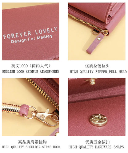 Long Women's Wallet Female Purses Tassel Coin Purse Card Holder Wallets Double Zipper Pu Leather Clutch Luxury Money Phone Bag - Smarsty